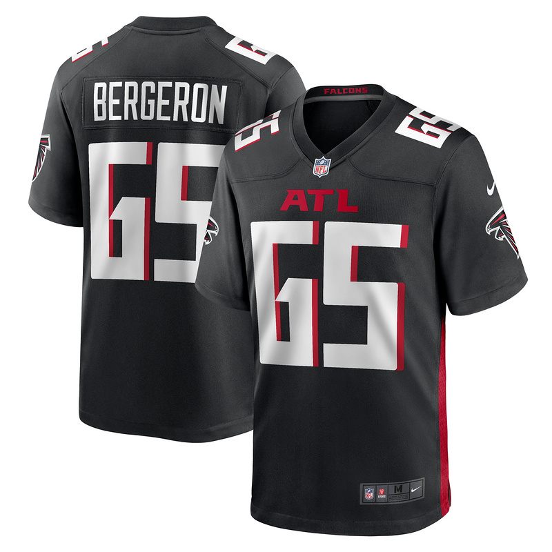 Men's Atlanta Falcons Matthew Bergeron Black Team Game Jersey