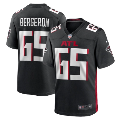 Men's Atlanta Falcons Matthew Bergeron Black Team Game Jersey 01