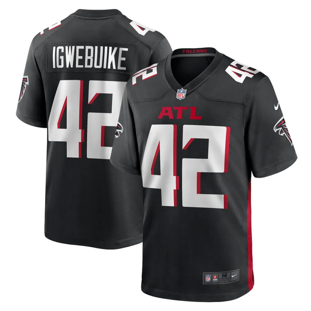 Men's Atlanta Falcons Godwin Igwebuike Black Game Jersey