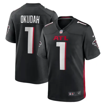 Men's Atlanta Falcons Jeff Okudah Black Game Player Jersey 01