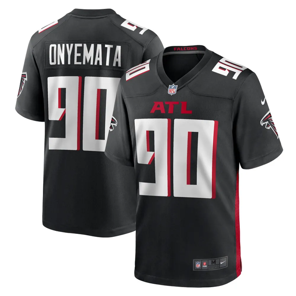 Men's Atlanta Falcons David Onyemata Black Game Player Jersey