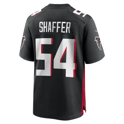 Men's Atlanta Falcons Justin Shaffer Black Game Jersey 02