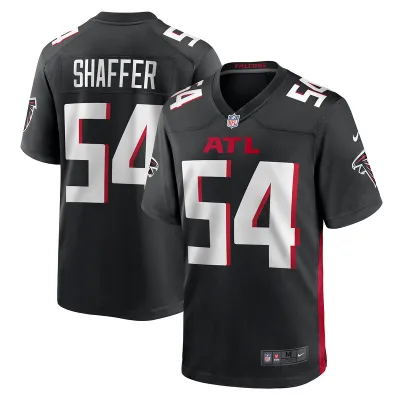 Men's Atlanta Falcons Justin Shaffer Black Game Jersey 01