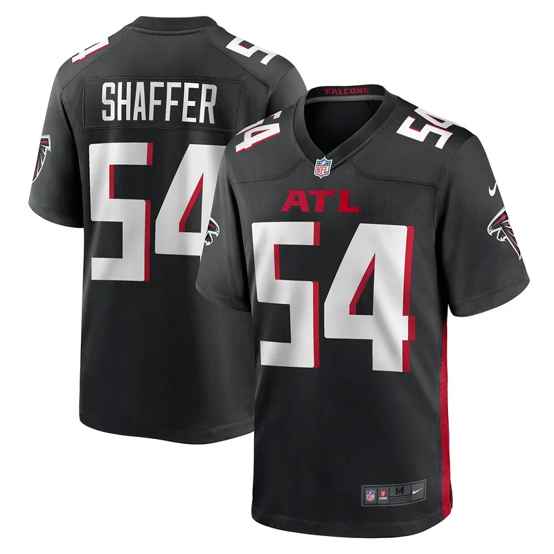 Men's Atlanta Falcons Justin Shaffer Black Game Jersey