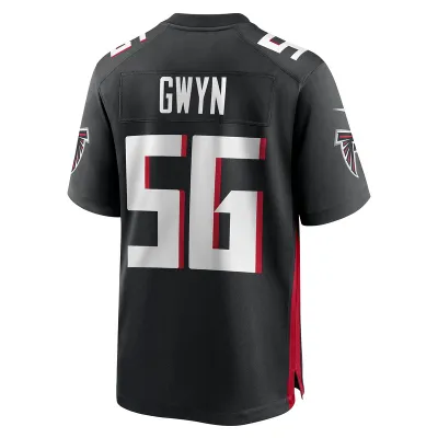 Men's Atlanta Falcons Jovaughn Gwyn Black Team Game Jersey 02
