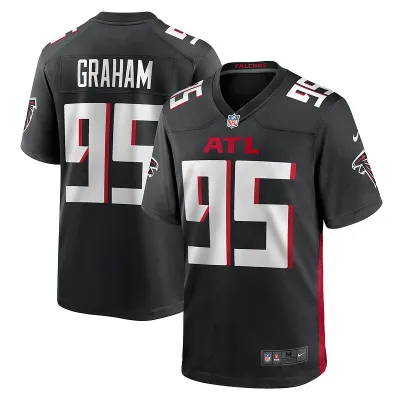 Men's Atlanta Falcons Ta'Quon Graham Black Game Jersey 01