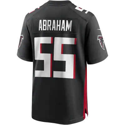 Men's Atlanta Falcons John Abraham Black Game Retired Player Jersey 02