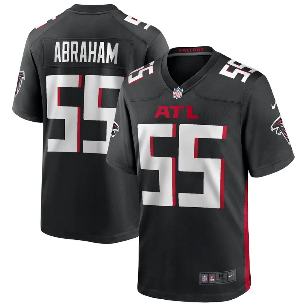 Men's Atlanta Falcons John Abraham Black Game Retired Player Jersey