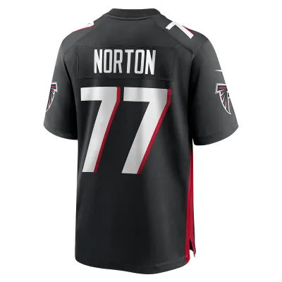 Men's Atlanta Falcons Storm Norton Black Game Jersey 02