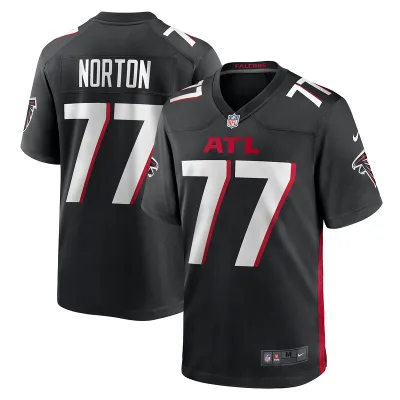 Men's Atlanta Falcons Storm Norton Black Game Jersey 01