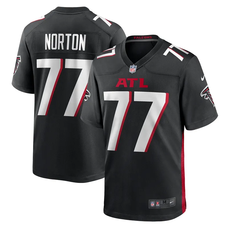 Men's Atlanta Falcons Storm Norton Black Game Jersey