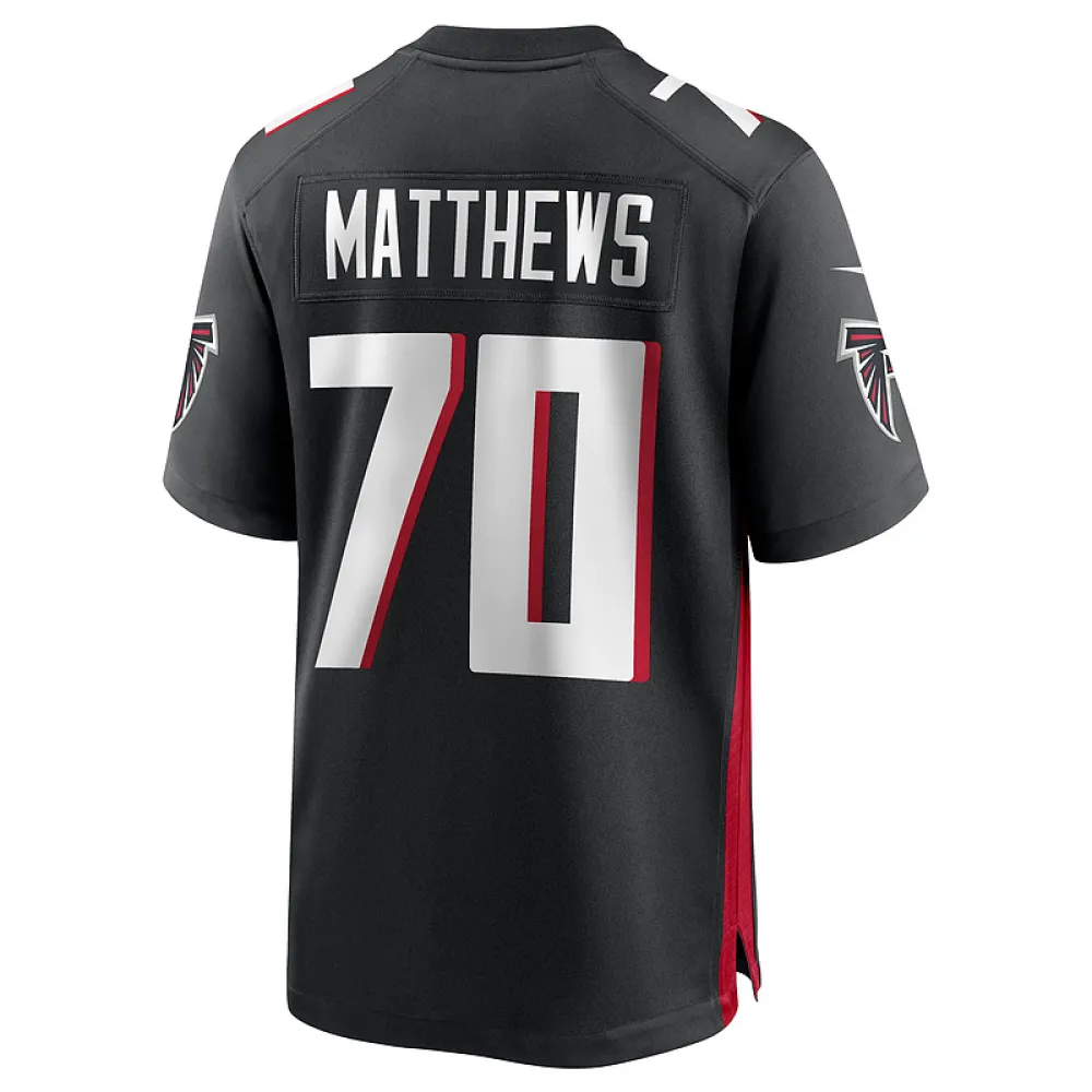 Men's Atlanta Falcons Jake Matthews Black Game Jersey