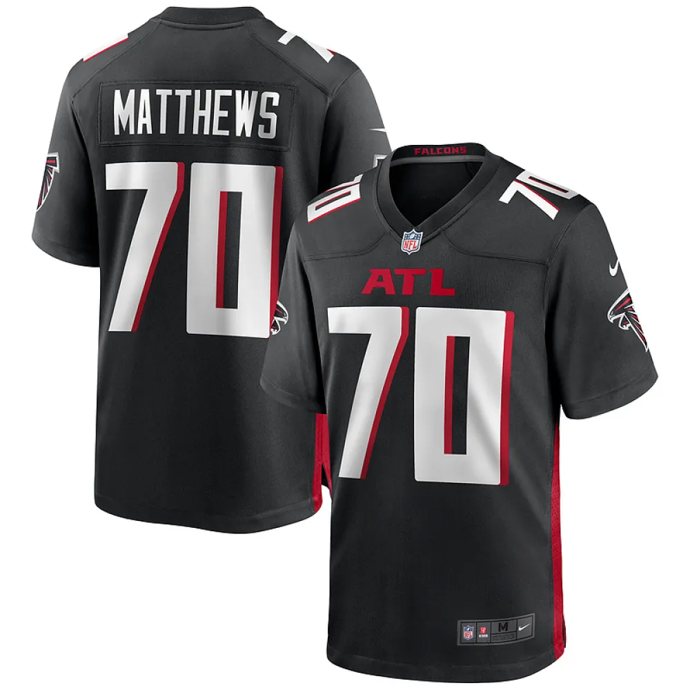 Men's Atlanta Falcons Jake Matthews Black Game Jersey