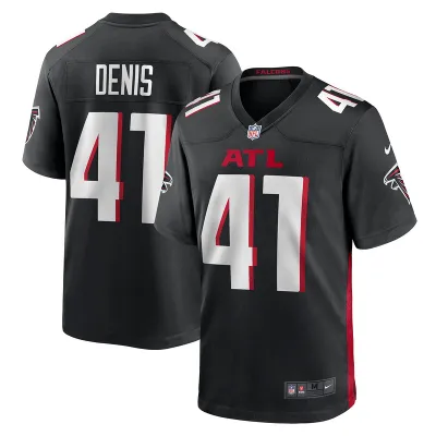 Men's Atlanta Falcons Lukas Denis Black Game Jersey 01