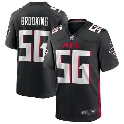 Men's Atlanta Falcons Keith Brooking Black Game Retired Player Jersey 01