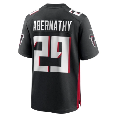 Men's Atlanta Falcons Micah Abernathy Black Team Game Jersey 02