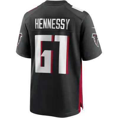 Men's Atlanta Falcons Matt Hennessy Black Player Game Jersey 02