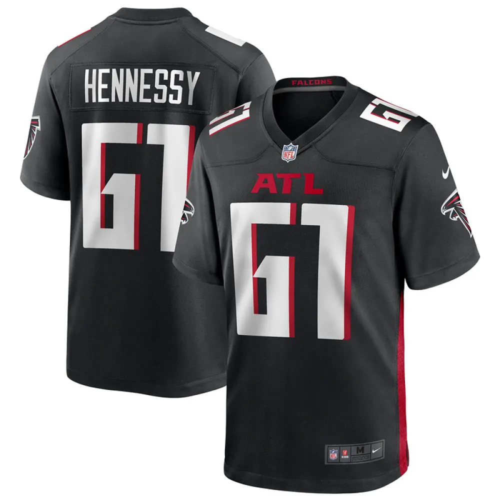 Men's Atlanta Falcons Matt Hennessy Black Player Game Jersey