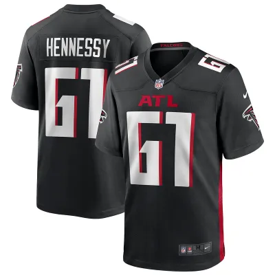 Men's Atlanta Falcons Matt Hennessy Black Player Game Jersey 01