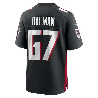 Men's Atlanta Falcons Drew Dalman Black Game Jersey 02