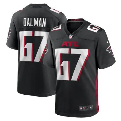 Men's Atlanta Falcons Drew Dalman Black Game Jersey 01