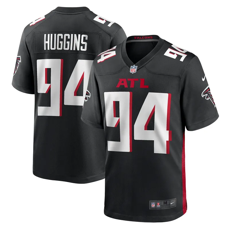 Men's Atlanta Falcons Albert Huggins Black Team Game Jersey