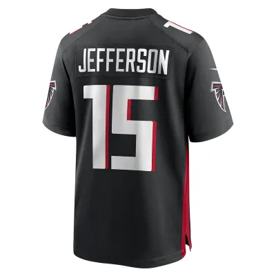 Men's Atlanta Falcons Van Jefferson Black Game Jersey 02