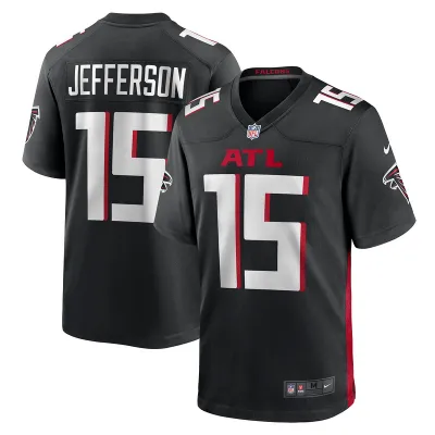 Men's Atlanta Falcons Van Jefferson Black Game Jersey 01