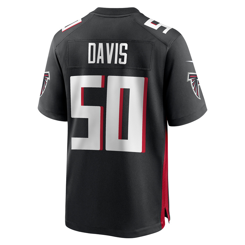 Men's Atlanta Falcons Tae Davis Black Team Game Jersey