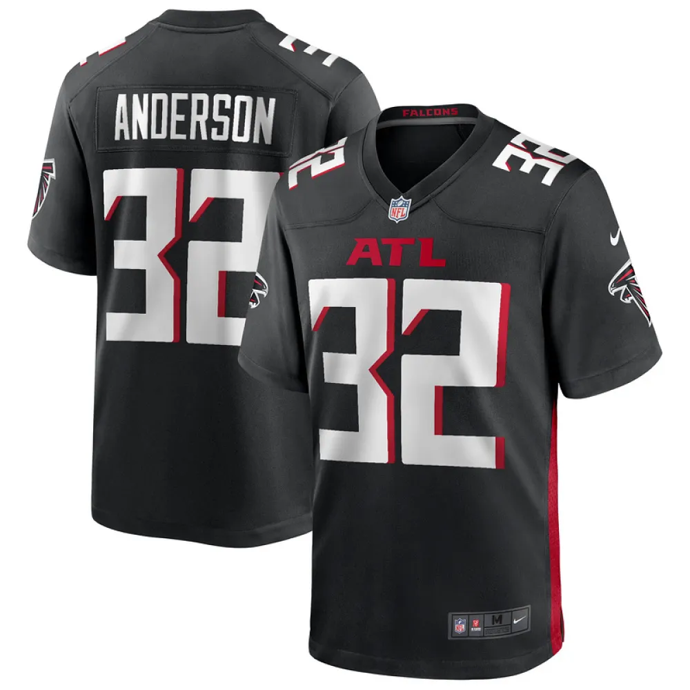 Men's Atlanta Falcons Jamal Anderson Black Game Retired Player Jersey