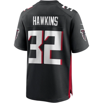 Men's Atlanta Falcons Jaylinn Hawkins Black Player Game Jersey 02