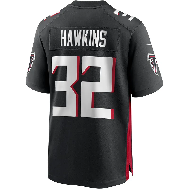 Men's Atlanta Falcons Jaylinn Hawkins Black Player Game Jersey