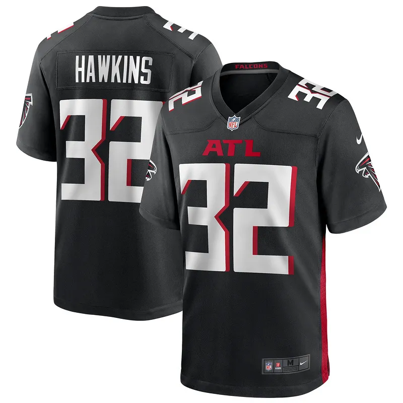 Men's Atlanta Falcons Jaylinn Hawkins Black Player Game Jersey