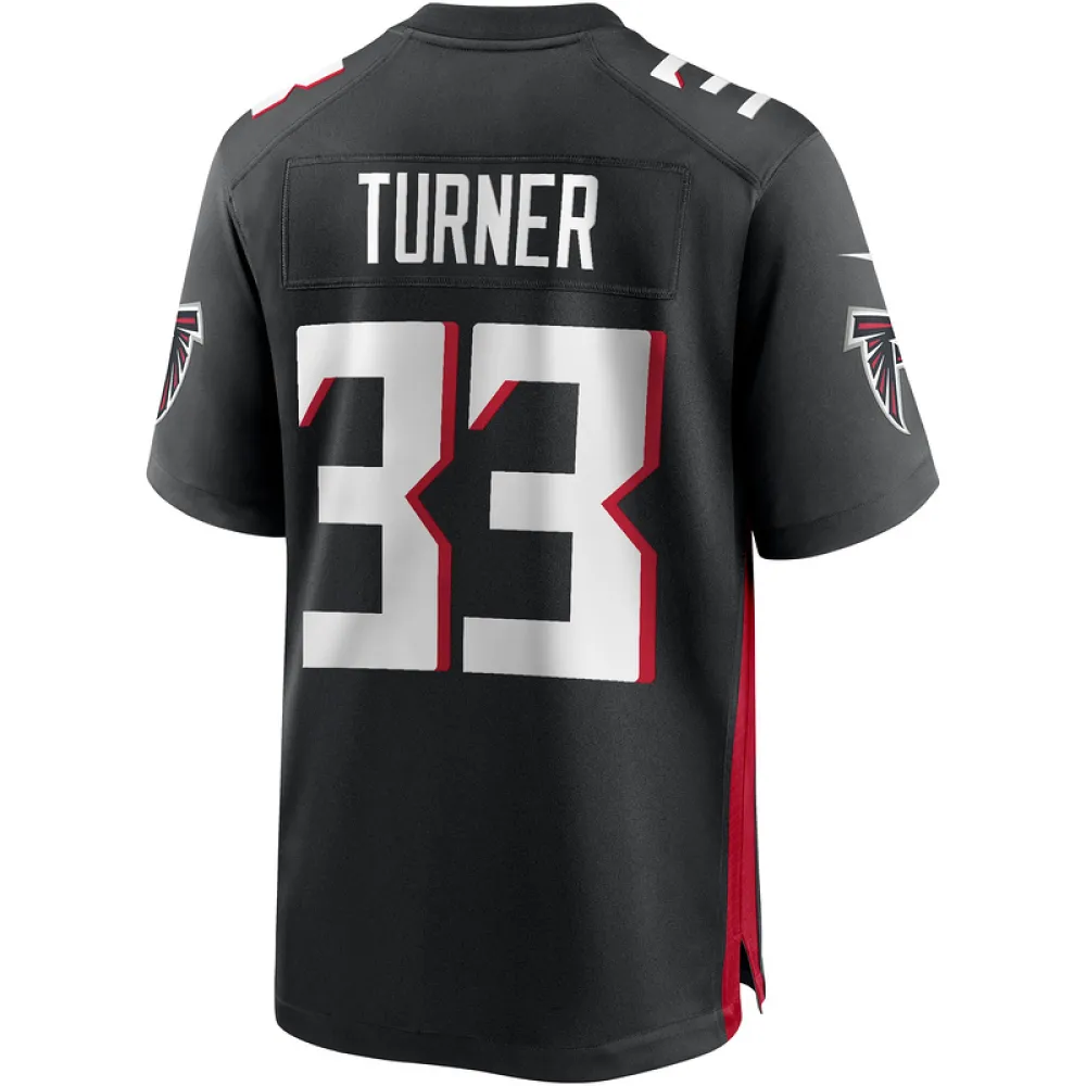 Men's Atlanta Falcons Michael Turner Black Game Retired Player Jersey