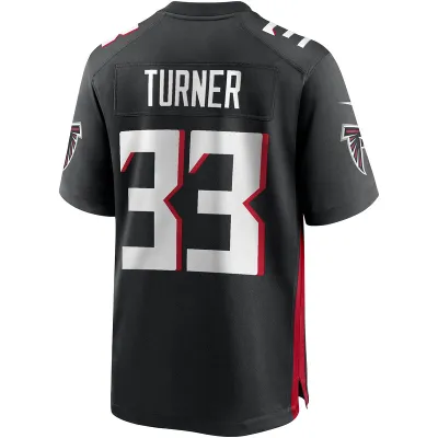 Men's Atlanta Falcons Michael Turner Black Game Retired Player Jersey 02