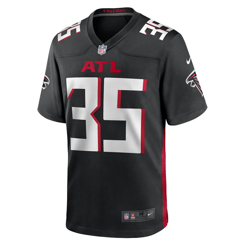 Men's Atlanta Falcons Natrone Brooks Black Team Game Jersey