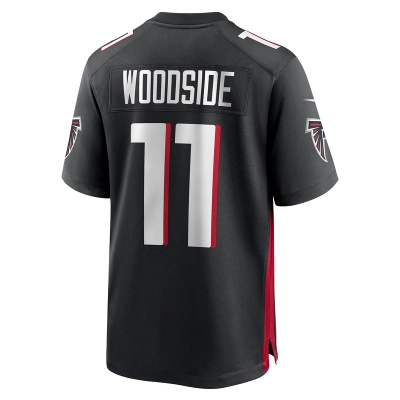 Men's Atlanta Falcons Logan Woodside Black Team Game Jersey 02