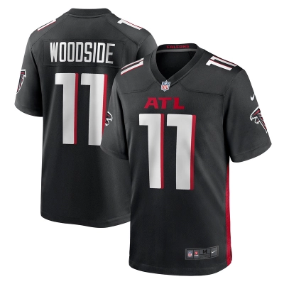 Men's Atlanta Falcons Logan Woodside Black Team Game Jersey 01