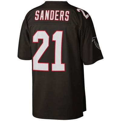 Men's Atlanta Falcons Deion Sanders Black Game Retired Player Jersey 02