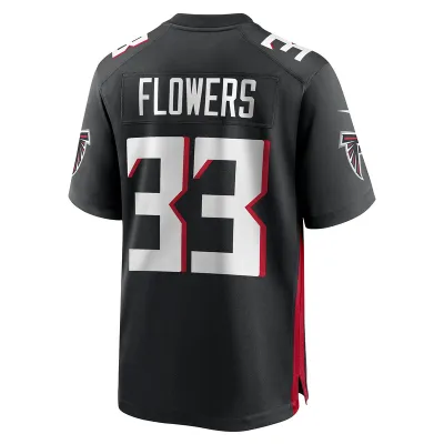 Men's Atlanta Falcons Tre Flowers Black Team Game Jersey 02