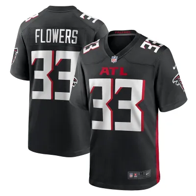 Men's Atlanta Falcons Tre Flowers Black Team Game Jersey 01