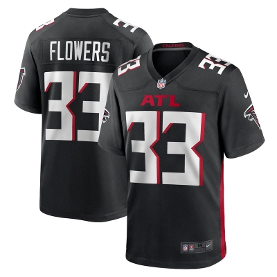 Men's Atlanta Falcons Tre Flowers Black Team Game Jersey 01