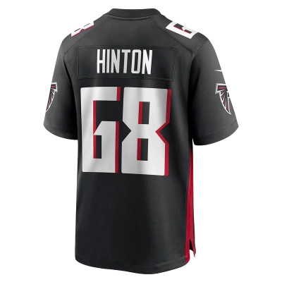 Men's Atlanta Falcons Kyle Hinton Black Team Game Jersey 02