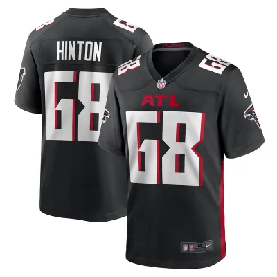Men's Atlanta Falcons Kyle Hinton Black Team Game Jersey 01