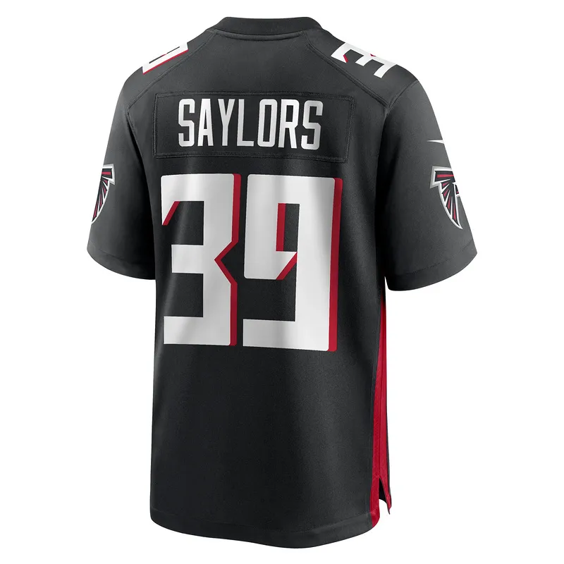 Men's Atlanta Falcons Jacob Saylors Black Game Jersey