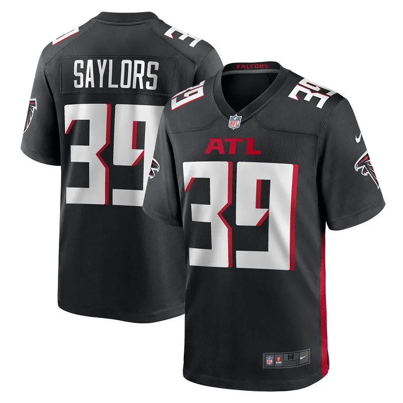 Men's Atlanta Falcons Jacob Saylors Black Game Jersey