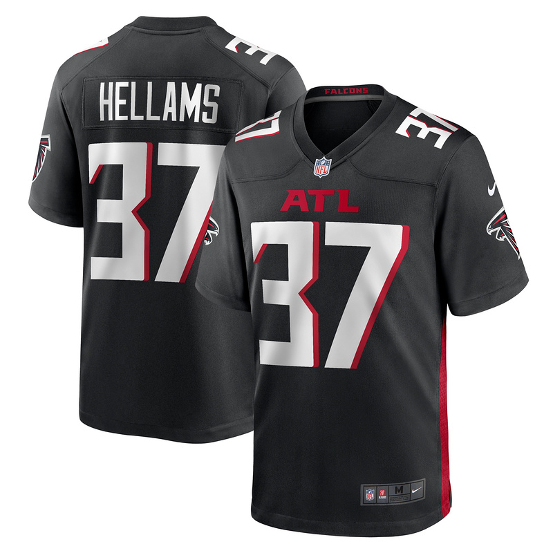 Men's Atlanta Falcons DeMarcco Hellams Black Team Game Jersey