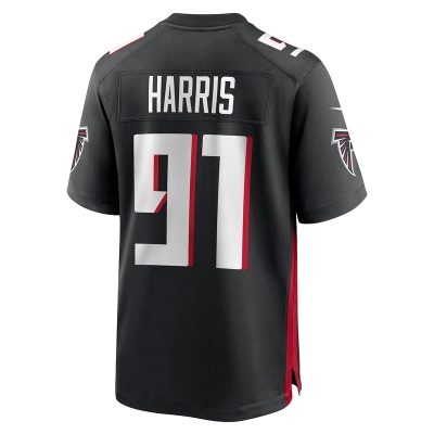 Men's Atlanta Falcons Demone Harris Black Game Jersey 02