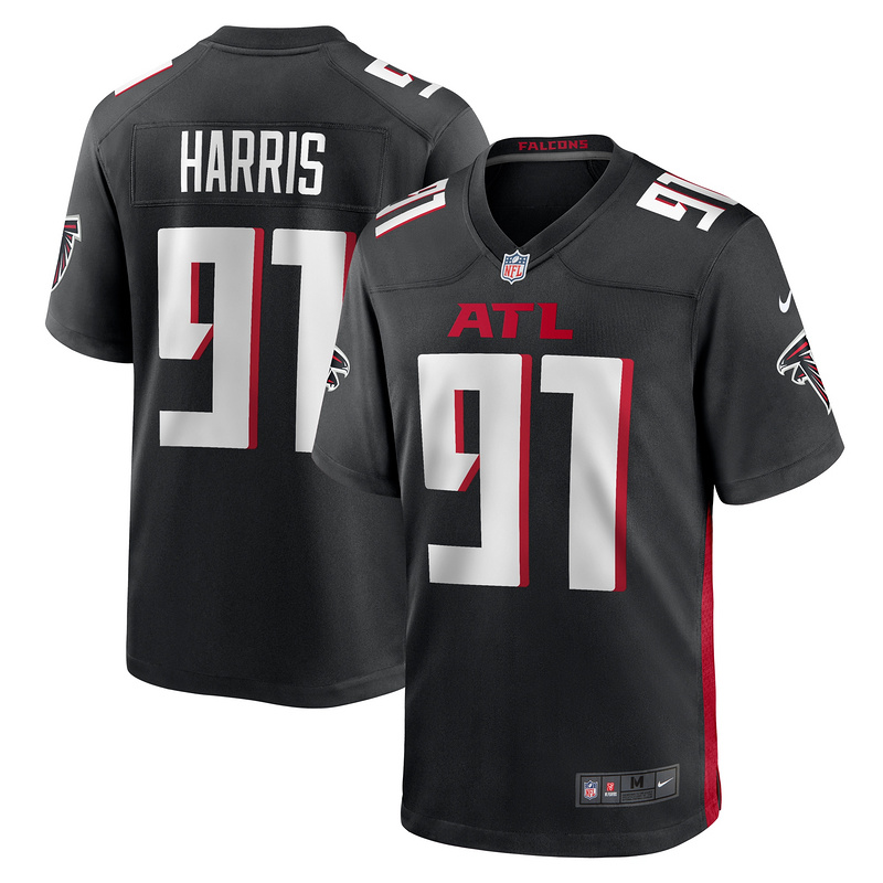Men's Atlanta Falcons Demone Harris Black Game Jersey