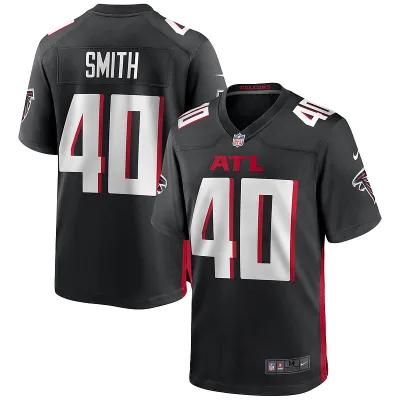 Men's Atlanta Falcons Keith Smith Black Game Jersey 01